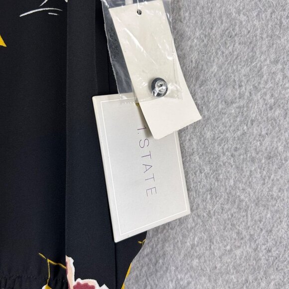 1. State Romper Womens Medium Black Floral Ruffle V-Neck Long Sleeves Casual NWT - Picture 11 of 15